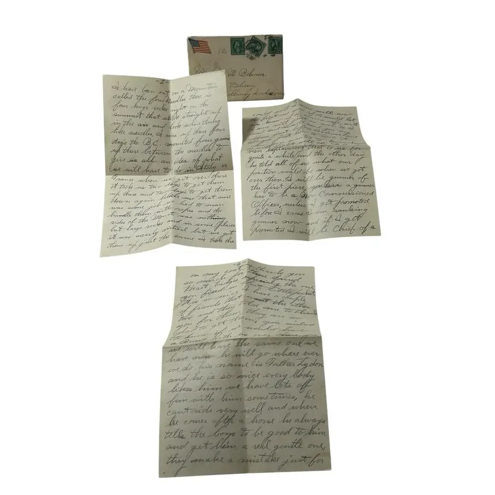 Antique 1910's Postal History WWI Original Military Soldier's Romantic Letter